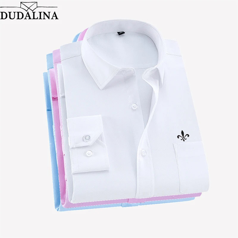 

Dudalina Camisa Social Masculino Twill Vestido Homen Slim Fit Camisas Casuais de Manga Longa Negócios Masculinos Chemise