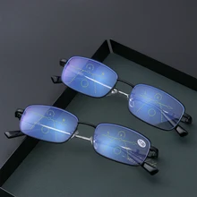 1 шт., унисекс, прогрессивные, Мультифокальные очки для чтения, синий светильник, блокирующие очки для пресбиопии, антибликовые, для глаз, для чтения, очки