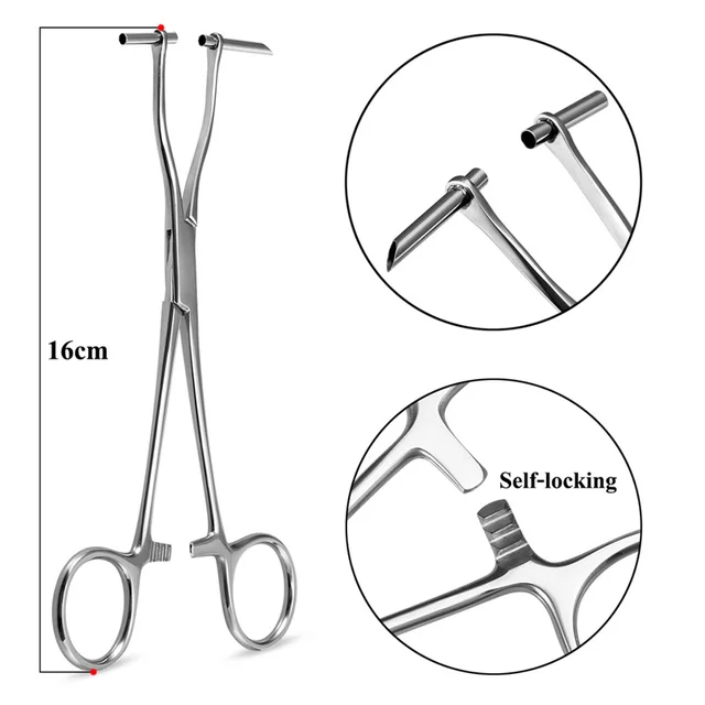 Belly Button Piercing Needle And Clamp