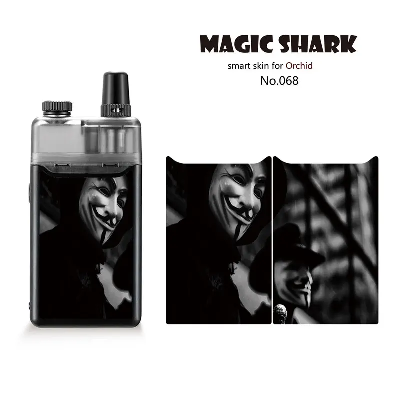 Магическая Акула Капитан Америка V-Vendetta змея роза череп Julie стерео ПВХ Vape стикер чехол пленка кожа для орхидеи