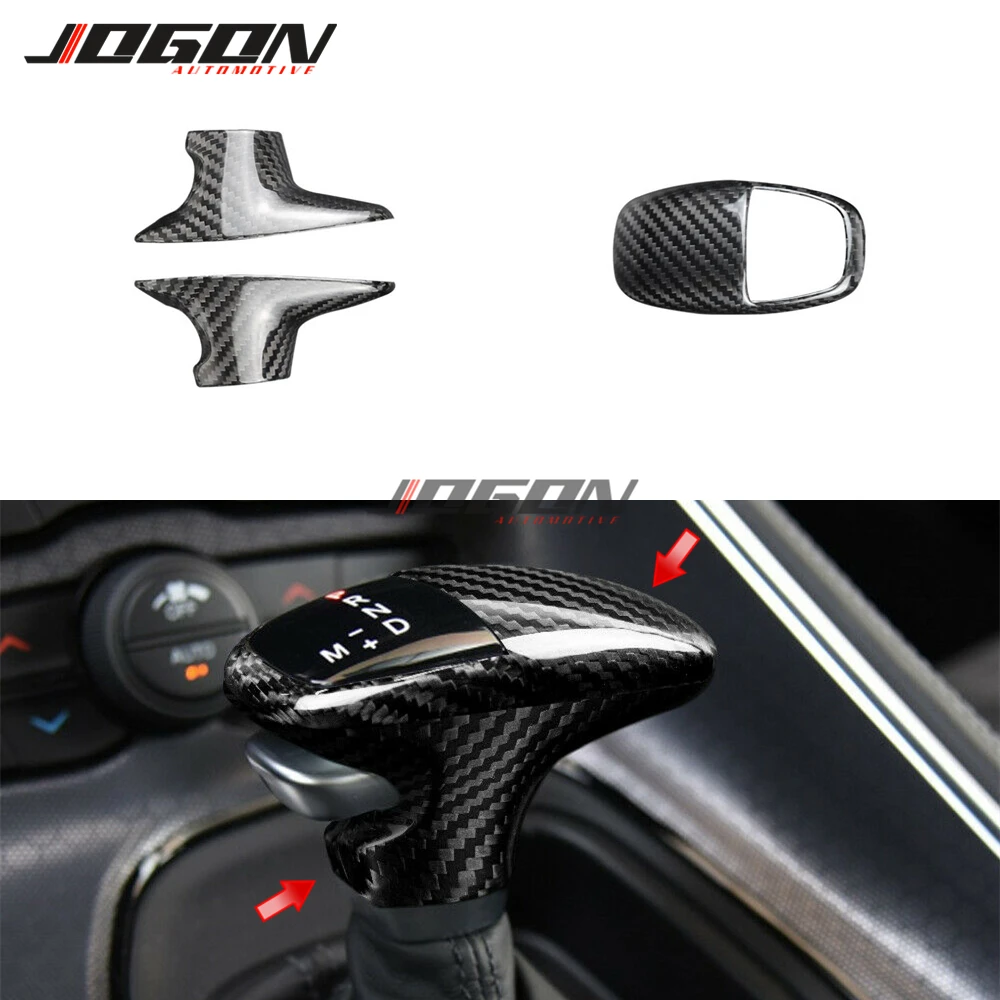 Carbon Fiber For Dodge Challenger SRT Charger SRT 2015-2018 2019 Car Accessories Interior Trim Gear Shift Knob Cover