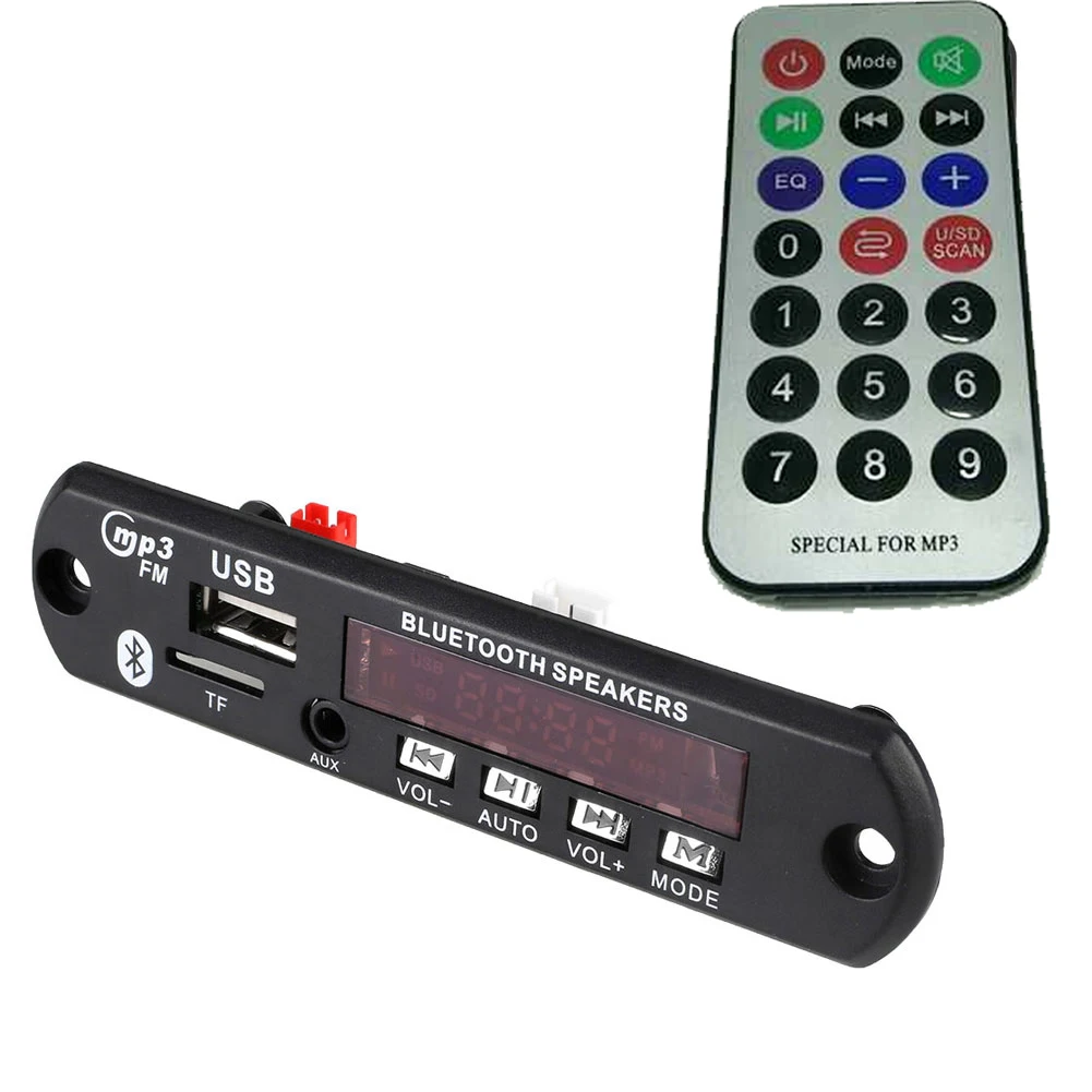 DC 12V авто светодиодный USB AUX Bluetooth MP3 декодирование доска усилитель дистанционного управления