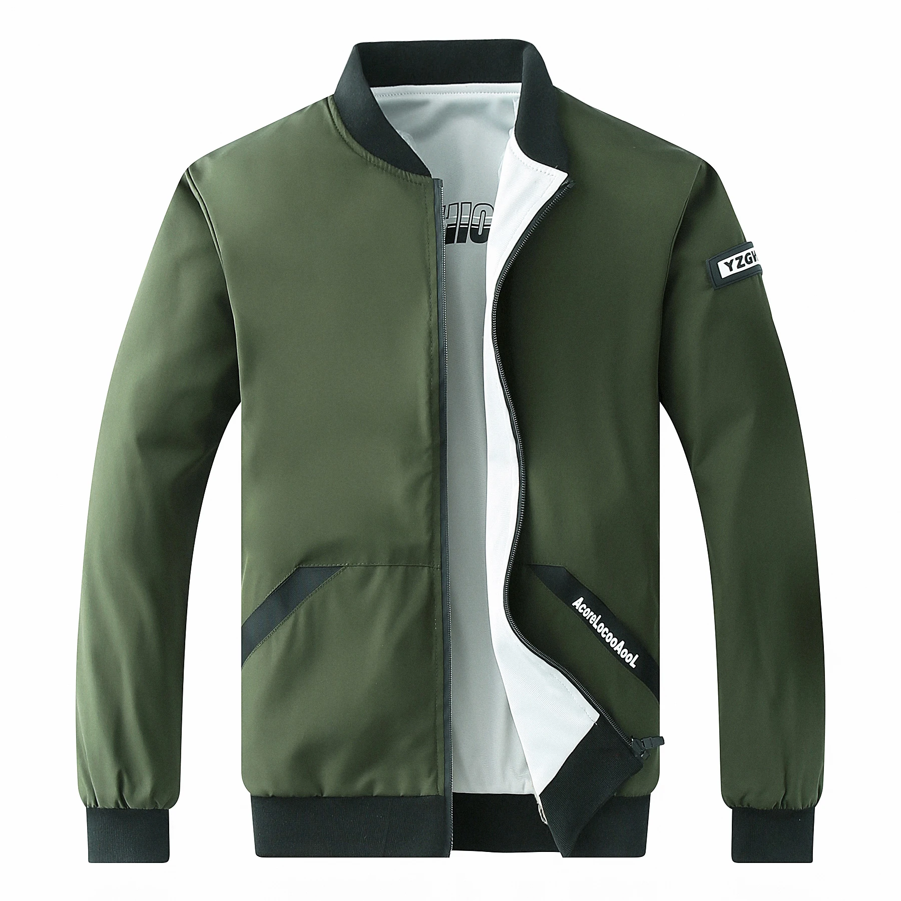 Promo Spring New Men's Bomber Zipper Jacket Male Casual Streetwear Hip Hop Slim Fit Pilot Coat Men Clothing Plus Size 4XL