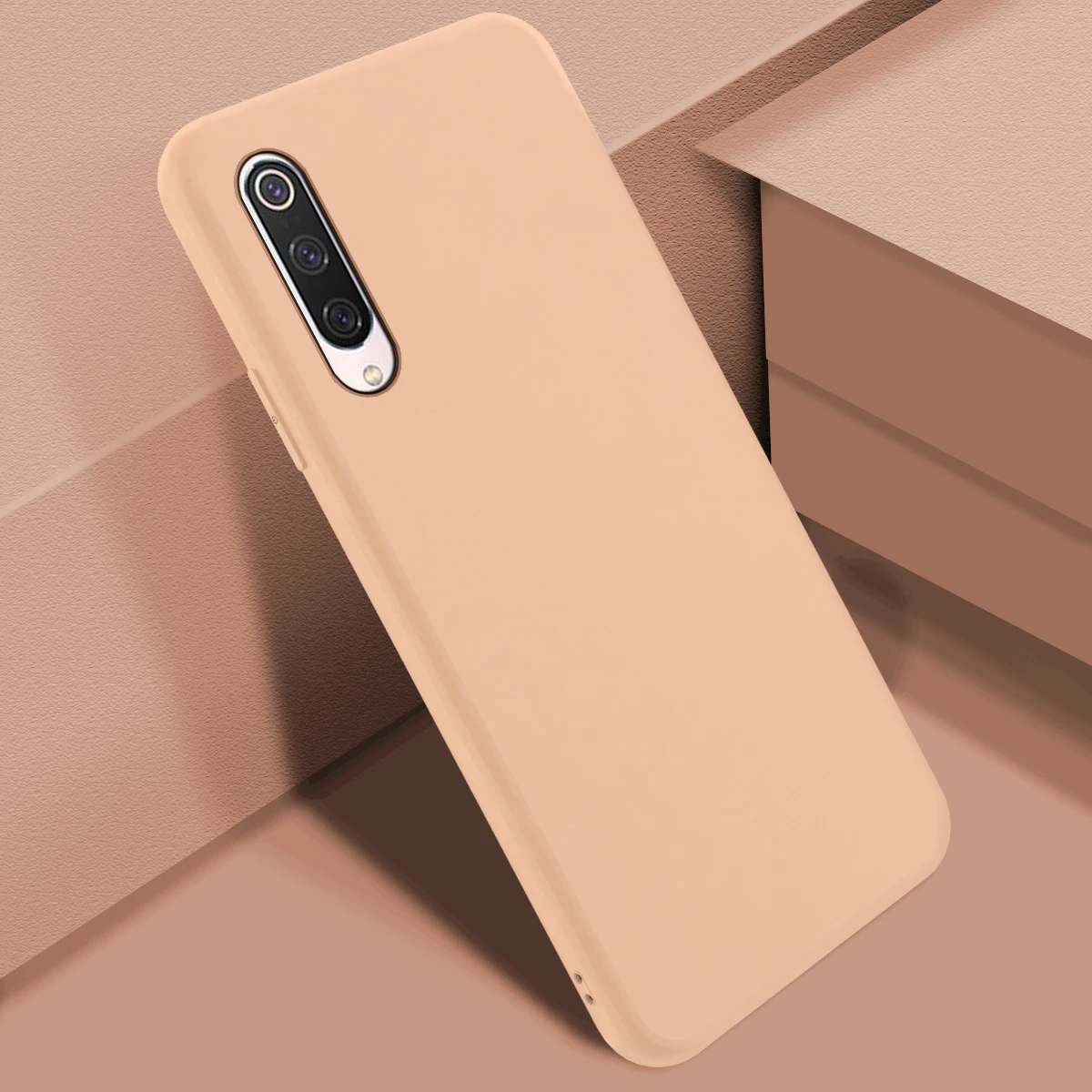 Sandstone Pink Для Xiaomi Mi 9 Pro 5G чехол тонкий мягкий ТПУ чехол для телефона Встроенный бархатный материал против царапин защитный чехол драгоценный камень - Color: Sandstone Pink