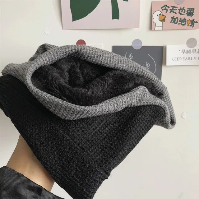 ski beanie Foux Beanies Women Autumn Winter Spring Thick Hair Skullies Bonnet Turban Hat Pile Caps Pure Color Keep Warm Japanese Style 2021 designer skully hat