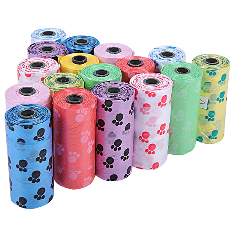 Bolsas desechables para recoger residuos de caca de perro, cachorro y gato, 10 rollos