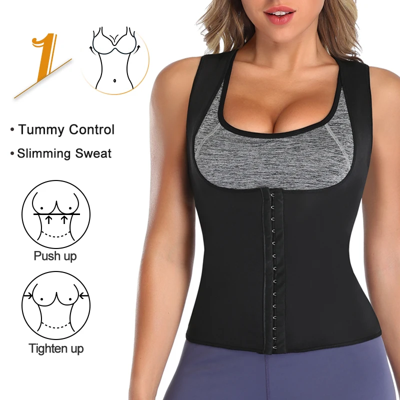 Fajas Reductoras Neoprene Shaperwear Sauna Vest Workout Waist Trainer Hooks Body Shaper Slim Top Flat Stomach Weight Loss Belt leonisa shapewear