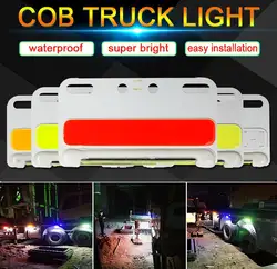 24 В COB фонари для грузовиков Вращающаяся лампа белый желтый зеленый синий красный светодиодный Светодиодная лампа для грузовика украшения