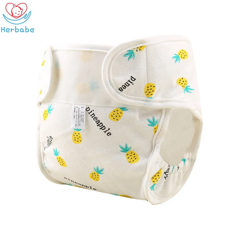 

Herbabe Reusable Cloth Diapers for Newborn Kids Washable Baby Cloth Diaper Cover Toddler Toilet Training Pants Cotton Nappies