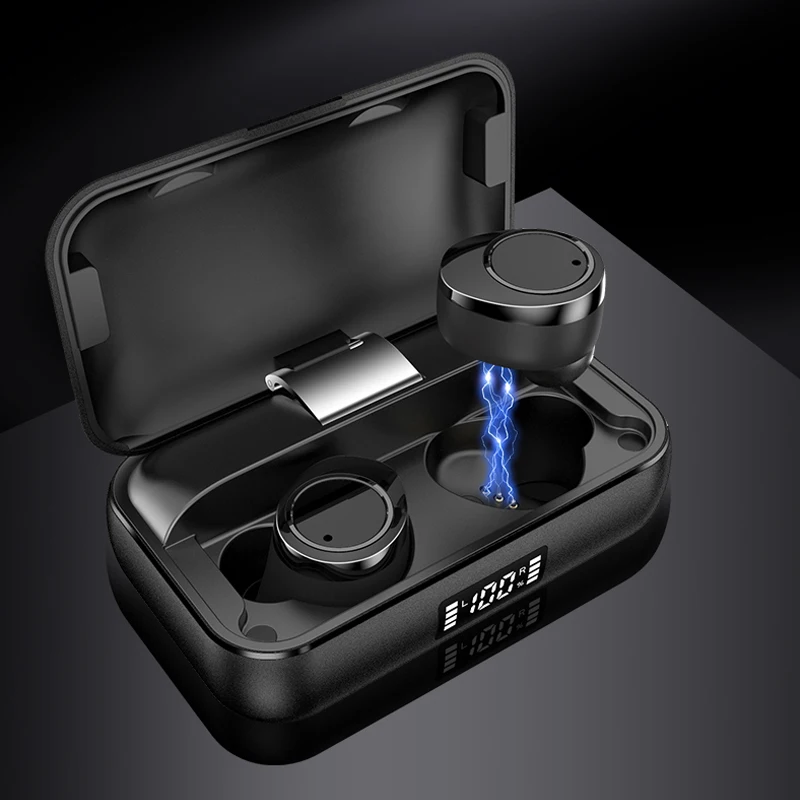 black X13 Bluetooth V5.0 гарнитура беспроводные наушники 7h Play стерео двойной микрофон наушники 3500 мАч большая емкость для зарядки мобильных устройств - Цвет: black