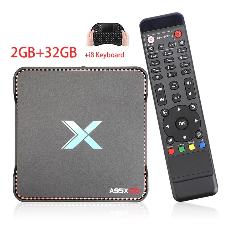 Smart android tv box A95XMAX 4G 64GB Android 8,1 tv box 2,4/5,0G WiFi Bluetooth SSD HDD 1000M видео запись телеприставка ТВ - Цвет: 2G32GI8