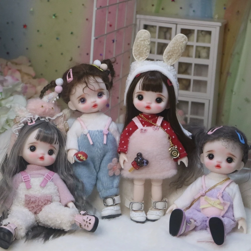 Boneca articulada bjd mini boneca mão compõem rosto boneca 17cm bonecas vendendo com roupas