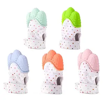 

Teething Glove Child Sucking Fingers Thumb Sound Silicone Guantes Nursing Teether Pacifier Newborn Dental Care Durable