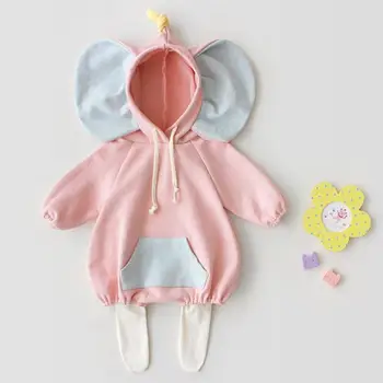 

Baby Coat Cartoon Elephant Ears Coat Infant Hoodie Cotton Long Sleeve Clothes Lovely clothes for daily dress - 66cm(Pink)