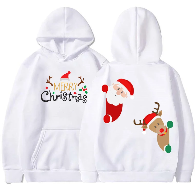 

Merry Christmas Cute Cartoon Pattern Hoodies Casual Sweatshirts Harajuku Women Clothes Oversized Pullover Unisex Gift For Child