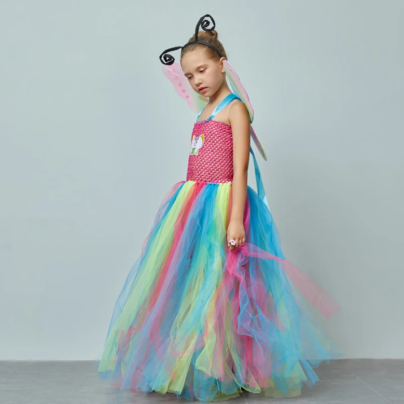 Affordable Rainbow Butterfly Girls Tutu Dress with Wings and Headband Princess Fairy Kids Birthday Party Dress Up Tutu Costume (13)