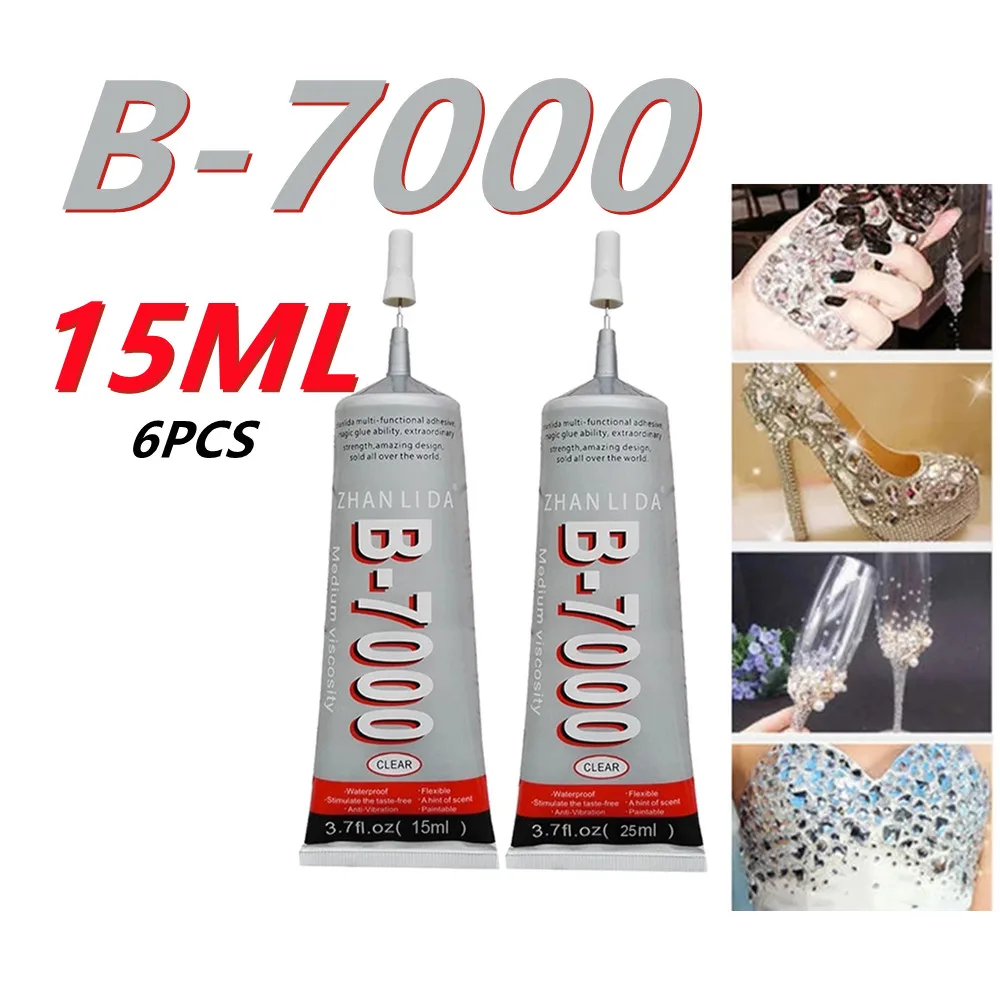 6Pcs B7000 liquid Glue 15ml Strong Adhesive Upgrade Multi-function Diy Super Shell Rhinestone Waterproof | Канцтовары для офиса и