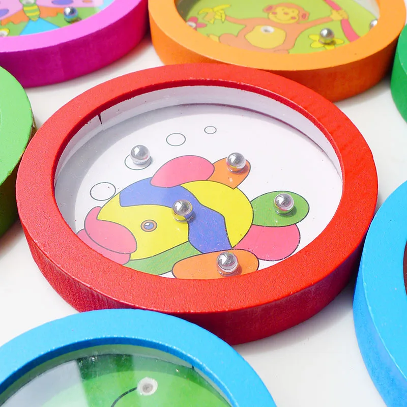 

Ball Bearing Roll-on Toy Children Handheld Maze Toy Balance Wood Children Have Unisex Children Gift