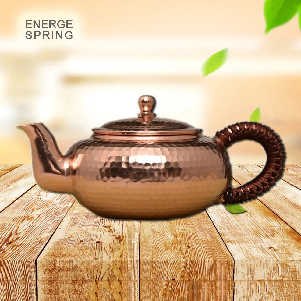 

ENERGE SPRING 350ML Pure Red Copper Small Teapot Handmade Thickening Safe Uncoated Small Copper Pot For Home Tea Set