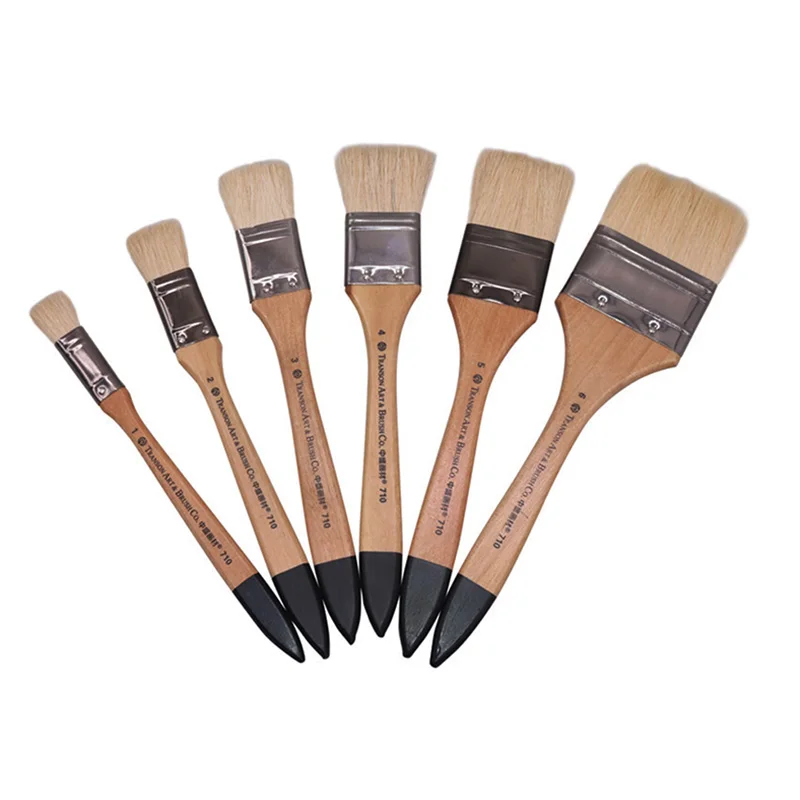 

1 Pcs Wool Board brush Art Brush painting acrylic painting different size paint hair brush oil Watercolor School Art Supply