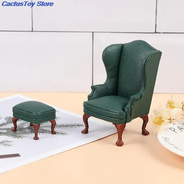 4 colors 1:12 Dollhouse Mini Furniture Miniature Rement Doll Accessories Leather Sofa With Pedal 1:12 Dollhouse Toys Decoration 6
