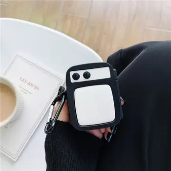 

Silicone Protective Case Retro TV Cover Protector with Carabiner for airpods 1/2 X3UA