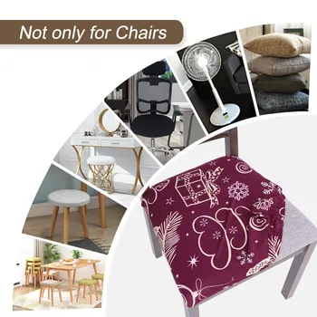 

Removable Stretch Printed Dining Chair Seat Covers Anti-Dust For Dining Room
