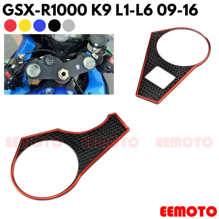 

Motorcycle Motorbike Pad Triple Tree Top Clamp Upper Front End Decals Stickers For SUZUKI GSXR 1000 K9 L1-L6 2009-2016 2015 2014