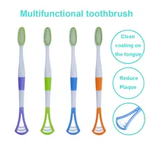 Скребок для языка многофункциональная Мягкая зубная щетка с скребок для языка для гигиены полости рта инструменты для ухода за языком щетка для языка