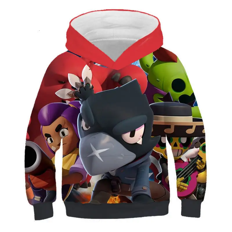 

Hot sale Children's Garment Sweatershirt 2019 Winter Fashion Boys Girls Brawling Stars Cartoon Game 3d Printing Hooded Star Coat