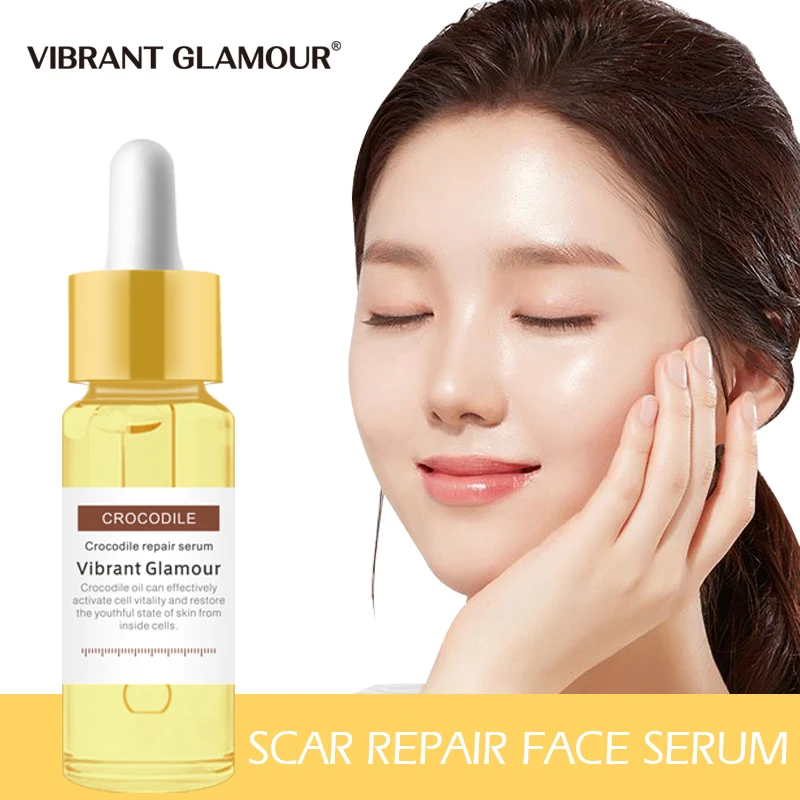 VIBRANT GLAMOUR Crocodile Dispel Scar Repair Face Serum Remove Stretch Marks Acne Scar Treatment Skin Lightening Whitening Care