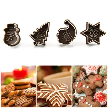 

Household 3D Cookie DIY Baking Mould Cookie Cutters Cake Decorating Tools Fondant Biscuits Mold Christmas Cookie Embossing Mould