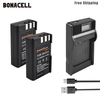 

Bonacell 2000mAh EN-EL9 EN EL9 EN-EL9a EN EL9a EL9a Camera Battery+LCD Charger AKKU For Nikon EN-EL9a D40 D60 D40X D5000 D300 L5