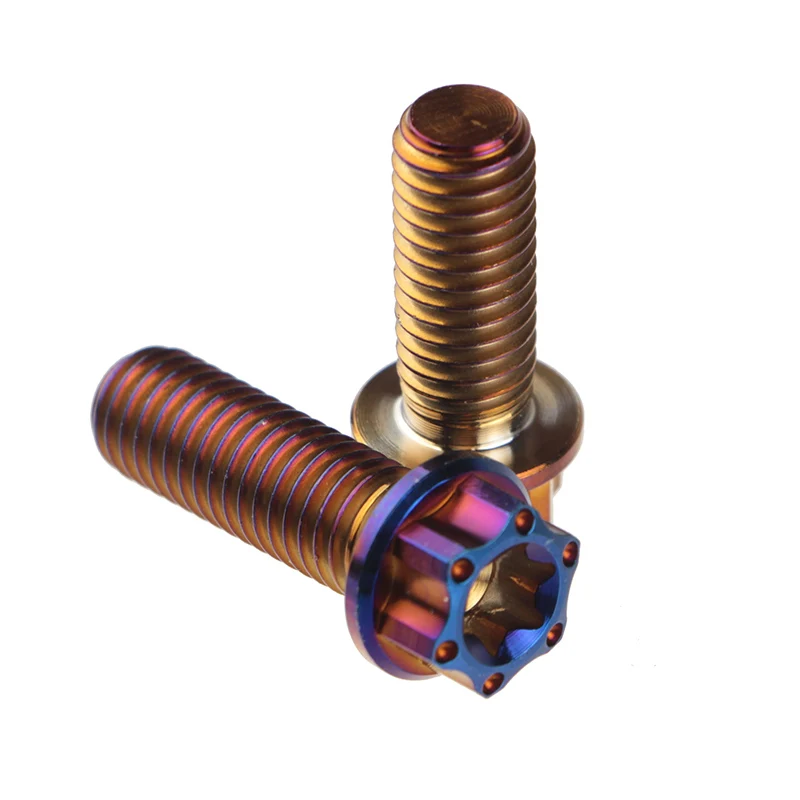 Титановые винты Burn Blue M8 x 20 25 30 35 40 Torx фланцевые Ti болты для мотоцикла самодельные
