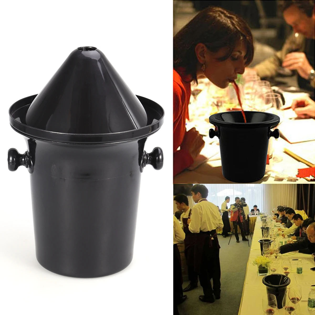 Черное вино Spittoon дегустация вина ведро для сбрасывания Пластиковые Круглые