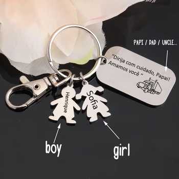 

Custom Daddy Keychain Dirija com Cuidado Papai !Amamos voce Keyring Gift for Daddy Meaningful Family Gift