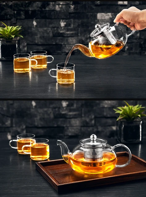 Heat-resistant Borosilicate Glass Teapot Stainless Steel Liner Was Filtered  Tea Tea Kettle Effort 600ml 800ml 1000ml