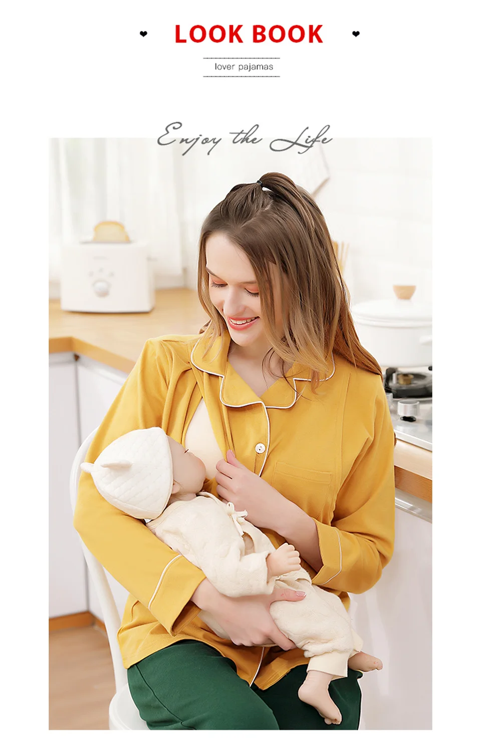 YATEMAO Новая мода для беременных Pajyma одежда для кормящих мам Одежда для беременных Мягкая легко кормящих грудью хлопковая одежда с длинным рукавом