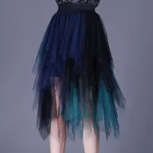 Вечерние женские юбки из фатина с высокой талией в богемном стиле, Модные женские вечерние юбки средней длины