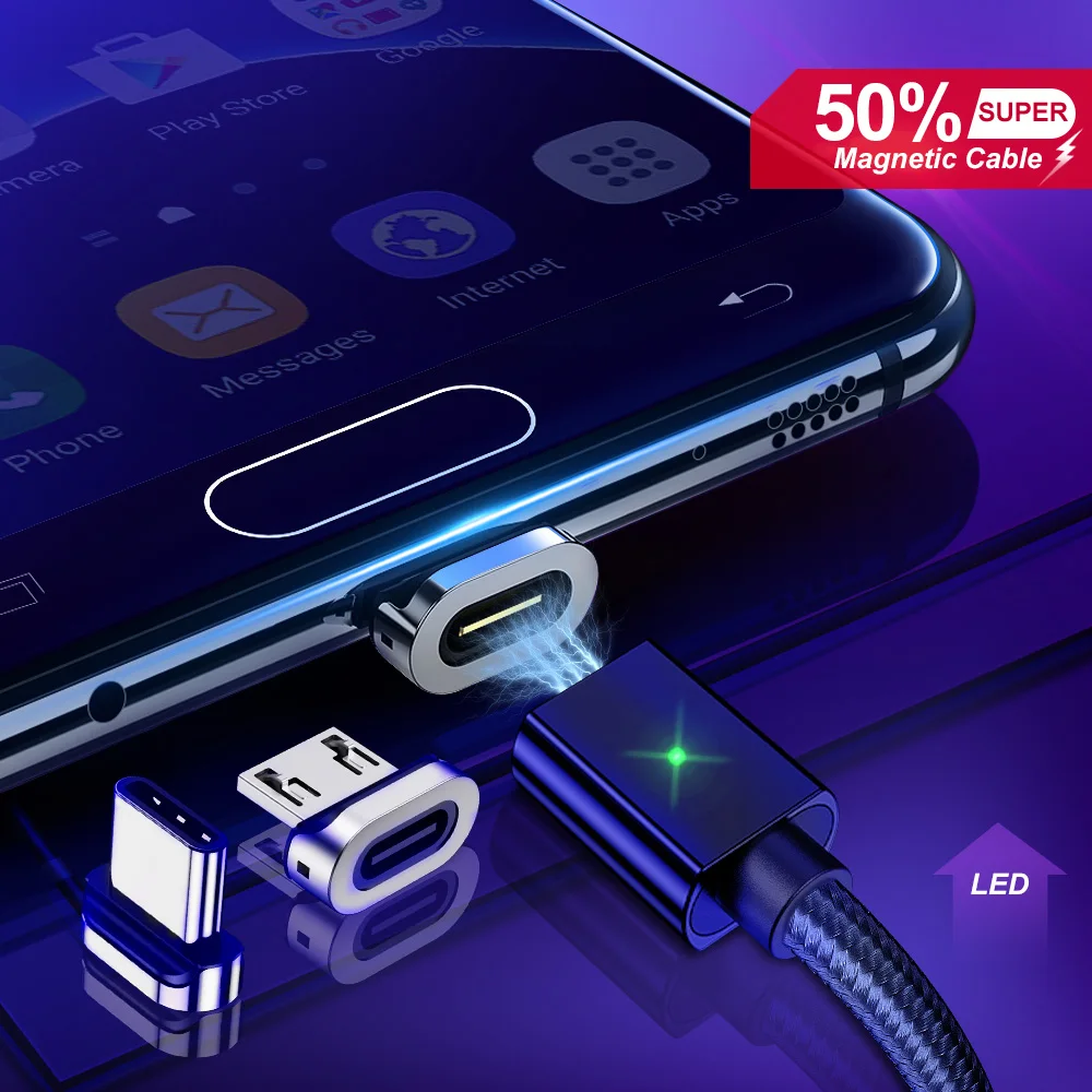 Udyr Магнитный Micro USB кабель 3A Быстрая зарядка usb type C кабель для iPhone 11 X R 7 samsung S9 Магнитный зарядный кабель для телефона