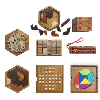 

Funny Puzzles Wood Geometric Shape Puzzle Wooden Toys Tangram/Jigsaw Board Kids Children Educational Toys for Boys