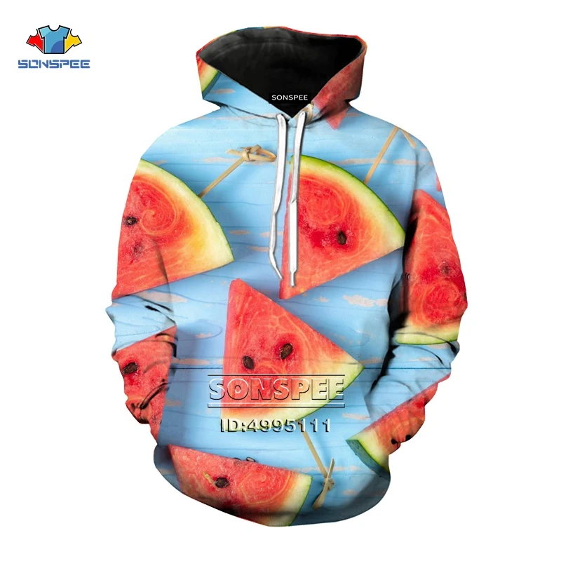 

YOJULY 3D Print Women Men Red Fruits Watermelon Hooded Hoodies Sweatshirts Pullover Casual Youth Tops Streetwear A880