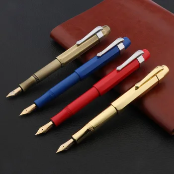 

ChouXiongLuWei gift Trim Fountain Pen pocket Octagon brass color matte golden silver Stationery Office school supplies