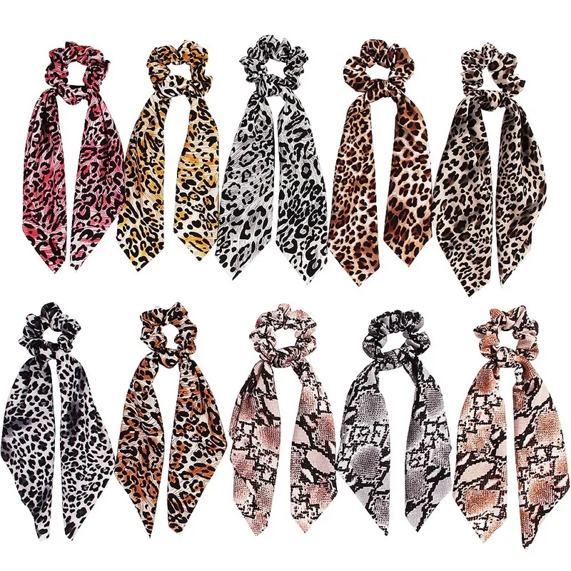 

vintage Leopard scrunchie headbands for women diademas para el pelo mujer hair vinchas para el cabello para damas turbante ties
