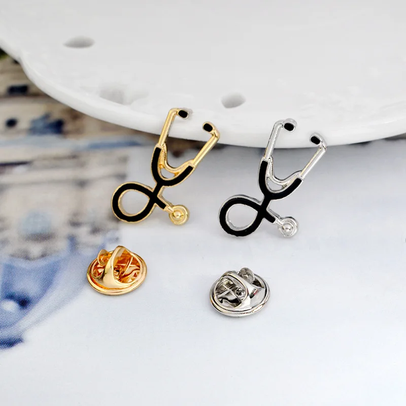

Fashion Personality Creative High Quality Nurse Doctor Stethoscope Men And Women Brooch Badge Denim Clip Overcoming Decorations