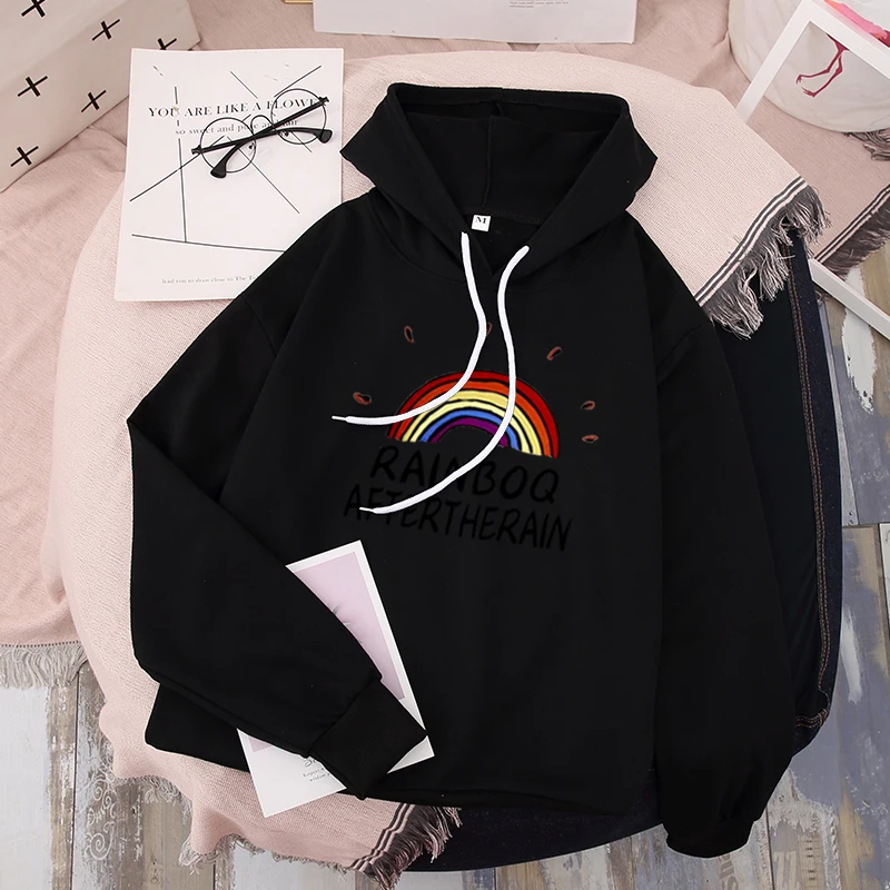 Shellsuning радужные худи для женщин Ins Kawaii С буквенным принтом уличная Harajuku негабаритная однотонная Толстовка пастельные Топы