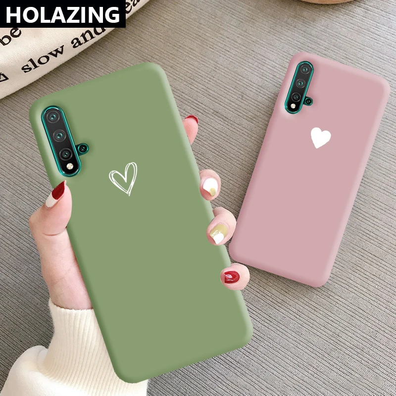 

Candy Color Soft TPU Gel Sweet Heart Couples Case for Huawei Nova 5 5T 5i Pro 4 4E 3E 3i 3 Anti-Scratch Cover