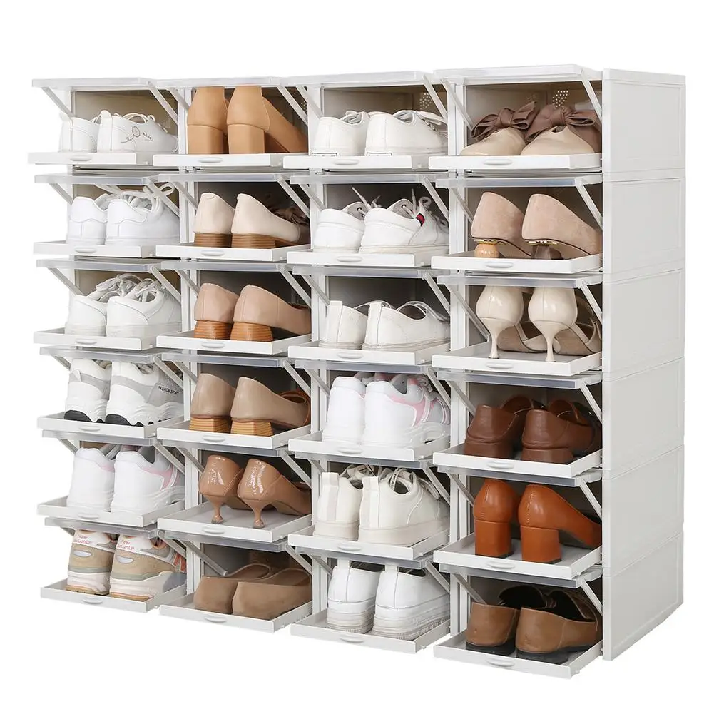 

3pcs/set Drawer Type Shoe Organizer Box Foldable Transparent Shoe Storage Box Save Space Shoes PP Thick Organizers Rack Cabinet