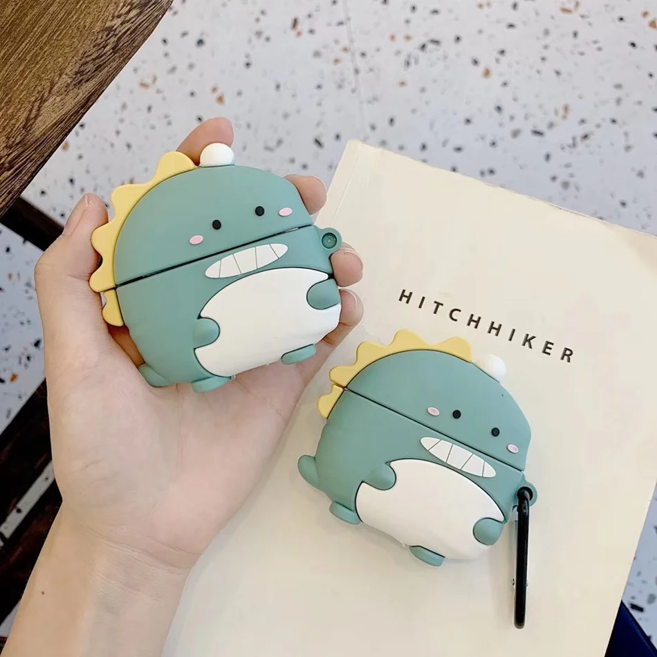 Чехол для наушников Airpods Pro Силиконовый динозавр собака Мультяшные наушники/Earpods