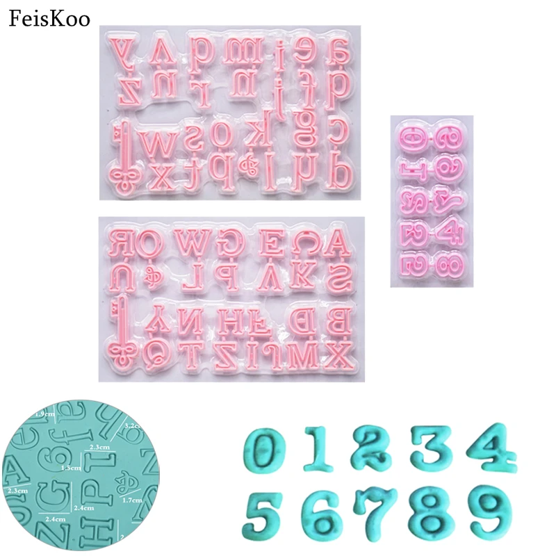 Juego de cortador de Fondant de plástico, herramientas de decoración de letras pastel/galleta, alfabeto/Número, 3 unidades|Moldes para pasteles| - AliExpress